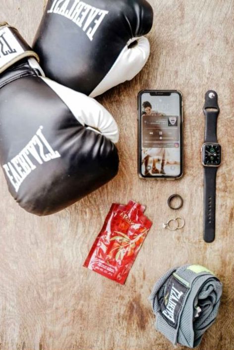 Punching bag closeup