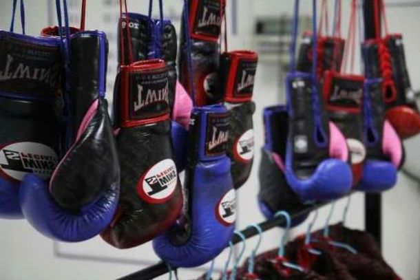 Boxing gloves on a bag